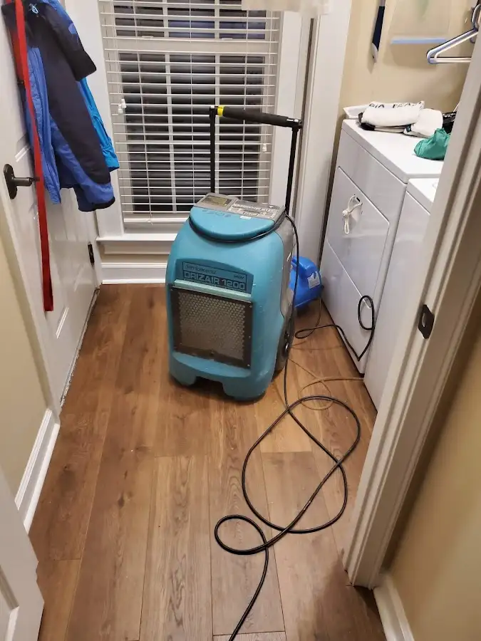 Commercial dehumidifier deployed for Flood Damage Cleanup in Hollis
